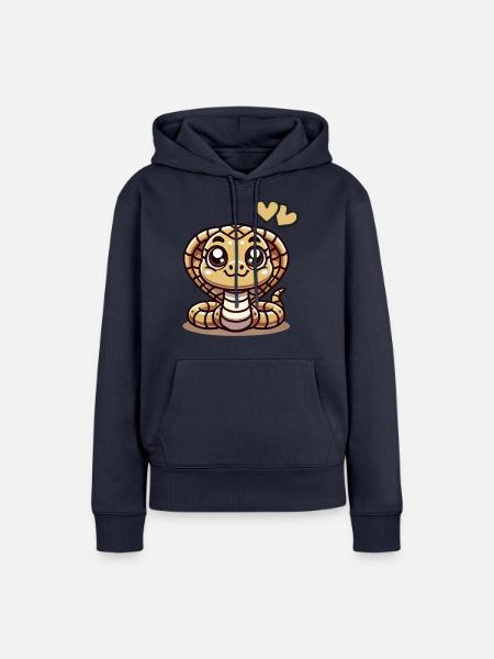 Kobra Schlange Comic - Frauen Premium Bio Hoodie - Navy