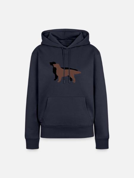 2 Flat Coated Retriever - Frauen Premium Bio Hoodie - Navy