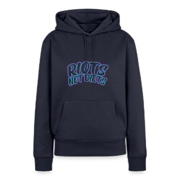Des émeutes, pas des régimes - Sweat à capuche Premium bio Femme - bleu marine - Devant - Julia (174cm)