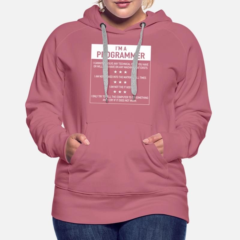 Ich bin ein Programmierer Zitat für Coder Frauen Premium Bio Hoodie