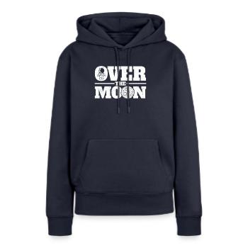 Astronaut Ober the Moon Planet Universum - Frauen Premium Bio Hoodie - Navy - Vorne - Julia (174cm)