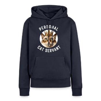 PERSONNEL CHAT SERVITEUR - Sweat à capuche Premium bio Femme - bleu marine - Devant - Julia (174cm)