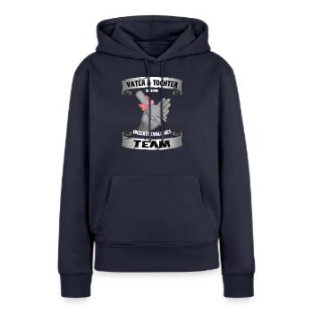 Vater und Tochter - Frauen Premium Bio Hoodie - Navy - Vorne - Julia (174cm)