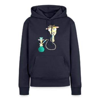 Shisha Giraffe - Frauen Premium Bio Hoodie - Navy - Vorne - Julia (174cm)