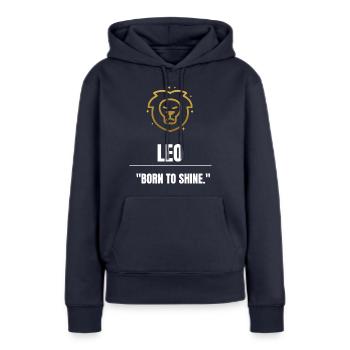 Leo - Women’s Premium Organic Hoodie - navy - Front - Julia (174cm)