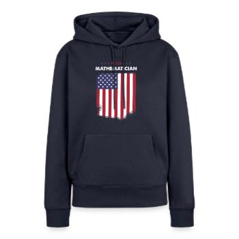 Mathématicien de l’électeur - Sweat à capuche Premium bio Femme - bleu marine - Devant - Julia (174cm)