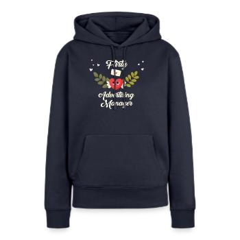 Responsable de la publicité Flirty - Sweat à capuche Premium bio Femme - bleu marine - Devant - Julia (174cm)