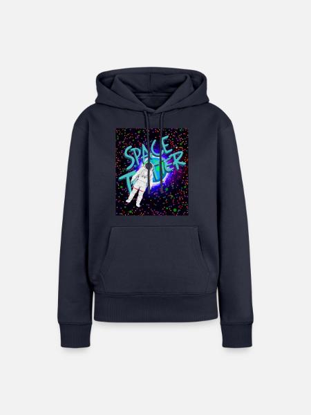 Astronaut und Space Trotter - Frauen Premium Bio Hoodie - Navy