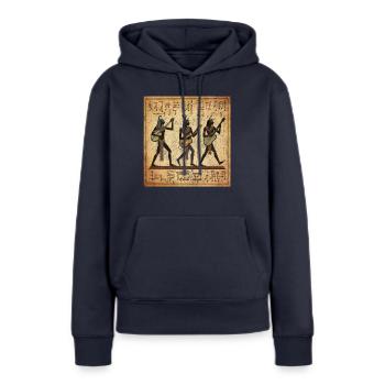 lustige ägyptische Hieroglyphenmusikband Rockgitarre - Frauen Premium Bio Hoodie - Navy - Vorne - Julia (174cm)