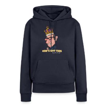 Man hat das, König Charles III. - God Save The - Frauen Premium Bio Hoodie - Navy - Vorne - Julia (174cm)