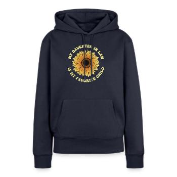 Meine Schwiegertochter ist meine Lieblingskindermutter in - Frauen Premium Bio Hoodie - Navy - Vorne - Julia (174cm)