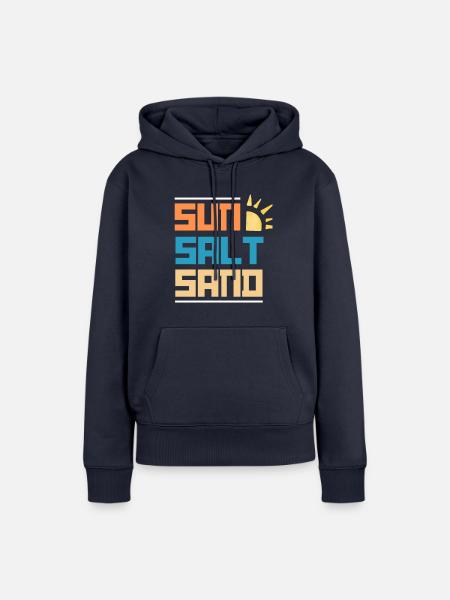 Sonne, Salz, Sand, Sommerstimmung - Frauen Premium Bio Hoodie - Navy