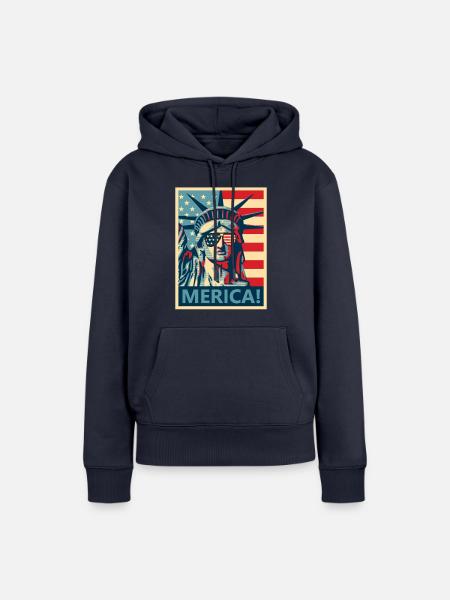 4. Juli Freiheitsstatue Amerika - Frauen Premium Bio Hoodie - Navy