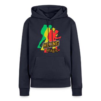 Wanderzauber - Frauen Premium Bio Hoodie - Navy - Vorne - Julia (174cm)
