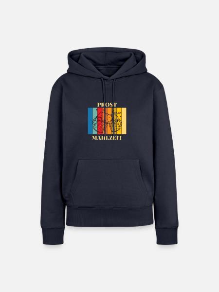 PROST MAHLZEIT - Frauen Premium Bio Hoodie - Navy