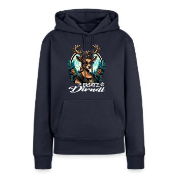 Tracht & Trachten Hirsch Ersatz Dirndl - Frauen Premium Bio Hoodie - Navy - Vorne - Julia (174cm)
