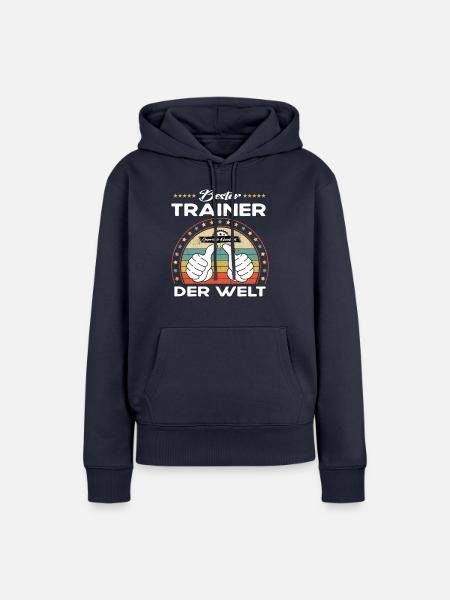 Bester trainer der Welt - Frauen Premium Bio Hoodie - Navy