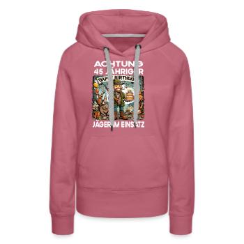 Lustiges Jäger Förster Geburtstag 45 Jahre alt - Frauen Premium Bio Hoodie - Malve - Vorne - Isabella (175cm)