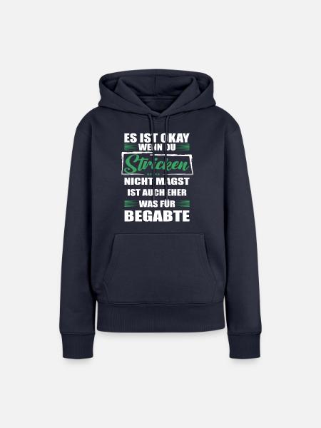 Stricken Lustiger Spruch für Mann & Frau - Frauen Premium Bio Hoodie - Navy