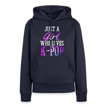 K-Pop-Fan Geschenk Koreanische Popmusik - Frauen Premium Bio Hoodie - Navy - Vorne - Julia (174cm)