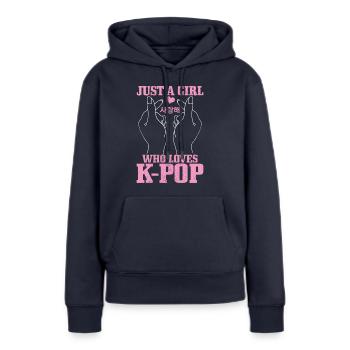 K-Pop-Fan Geschenk Koreanische Popmusik - Frauen Premium Bio Hoodie - Navy - Vorne - Julia (174cm)