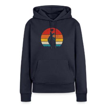 K-Pop Fan Geschenk Koreanische Popmusik - Frauen Premium Bio Hoodie - Navy - Vorne - Julia (174cm)
