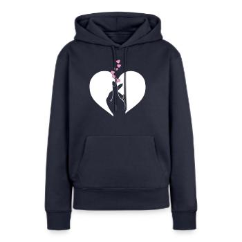 K-Pop-Fan Geschenk Koreanische Popmusik - Frauen Premium Bio Hoodie - Navy - Vorne - Julia (174cm)