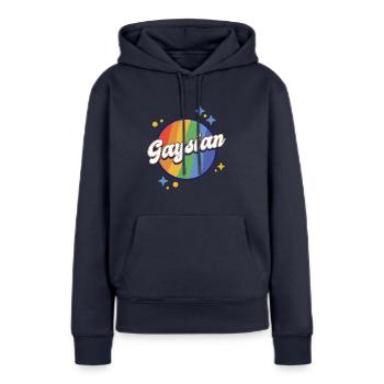 Spectre de fierté rayonnante - Sweat à capuche Premium bio Femme - bleu marine - Devant - Julia (174cm)