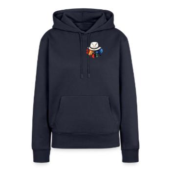 Poche commémorative de l’unité dans la diversité de la Journée MLK - Sweat à capuche Premium bio Femme - bleu marine - Devant - Julia (174cm)