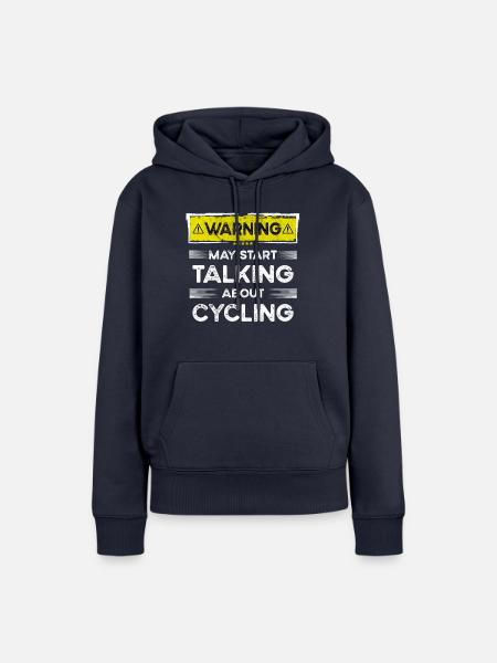 Talking about Cycling funny - Frauen Premium Bio Hoodie - Navy