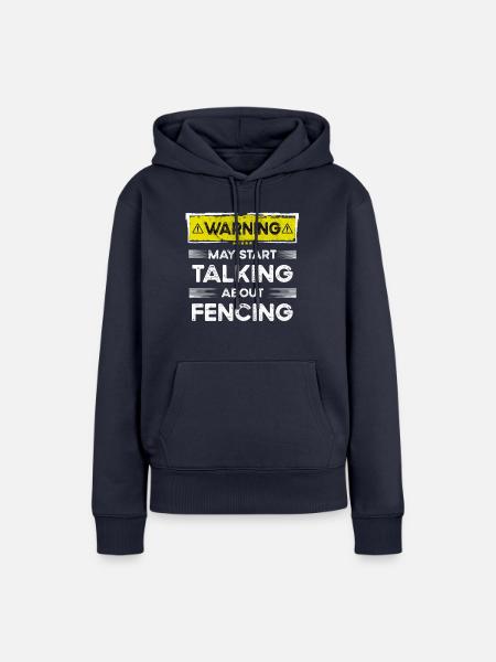 Talking about Fencing funny - Frauen Premium Bio Hoodie - Navy