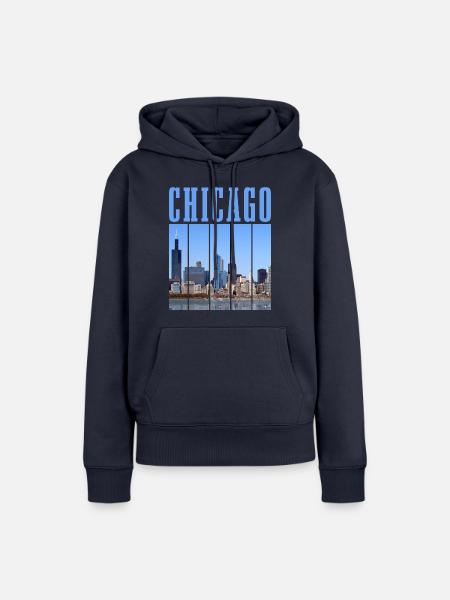 Chicago, Illinois - Frauen Premium Bio Hoodie - Navy