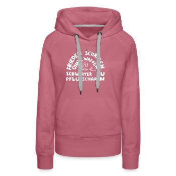 Friedenszeichen Friedenssymbol Pazifist Geschenk - Frauen Premium Bio Hoodie - Malve - Vorne - Isabella (175cm)