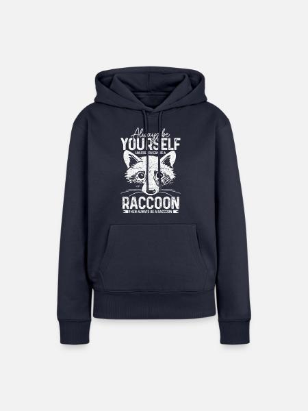 Waschbär Lustig Geschenk - Frauen Premium Bio Hoodie - Navy