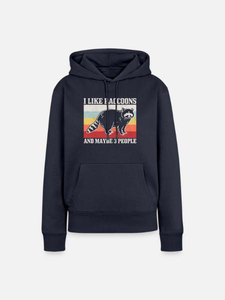 Waschbär Lustig Geschenk - Frauen Premium Bio Hoodie - Navy