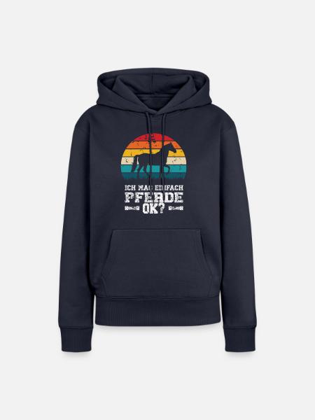Ich mag Pferde - Frauen Premium Bio Hoodie - Navy