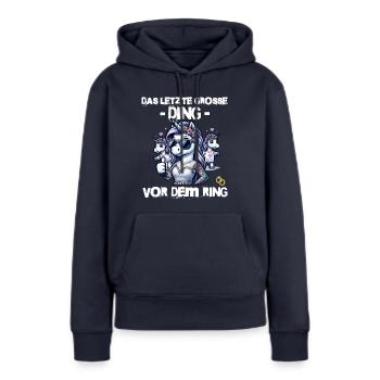 Enterrement de vie de garçon Mariée Enterrement de vie de jeune fille Grondement de femmes - Sweat à capuche Premium bio Femme - bleu marine - Devant - Julia (174cm)