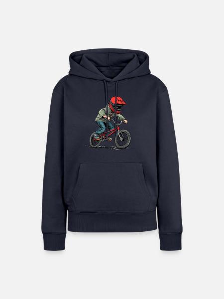 BMX Kid - Frauen Premium Bio Hoodie - Navy