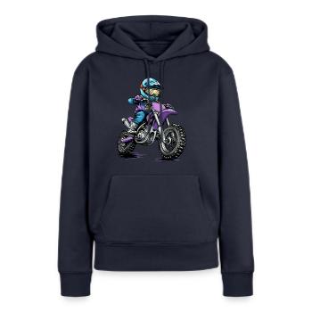 Motocross and dirt bike for kids - Women’s Premium Organic Hoodie - navy - Front - Julia (174cm)