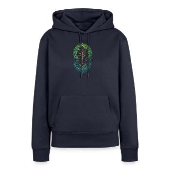 Verzierter Baum des Lebens Wachstum - Frauen Premium Bio Hoodie - Navy - Vorne - Julia (174cm)