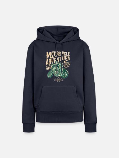 Motorcycle Adventure - Frauen Premium Bio Hoodie - Navy