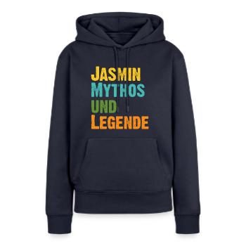 Mythos Jasmin die Legende Vorname Jasmin - Frauen Premium Bio Hoodie - Navy - Vorne - Julia (174cm)