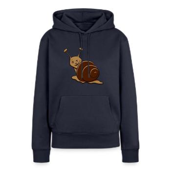 Schnecke lustig zwinkern - Frauen Premium Bio Hoodie - Navy - Vorne - Julia (174cm)