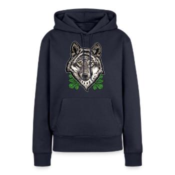 Wolf - Women’s Premium Organic Hoodie - navy - Front - Julia (174cm)