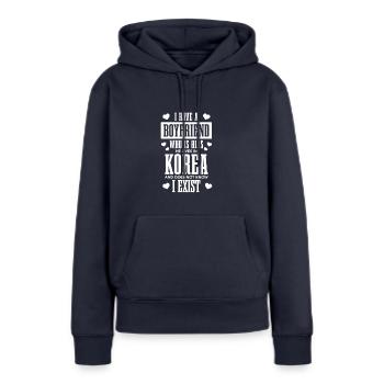 K-Pop-Fan Geschenk Koreanische Popmusik - Frauen Premium Bio Hoodie - Navy - Vorne - Julia (174cm)