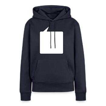 Sprechblase eckig mittel 2c - Sweat à capuche Premium bio Femme - bleu marine - Devant - Julia (174cm)