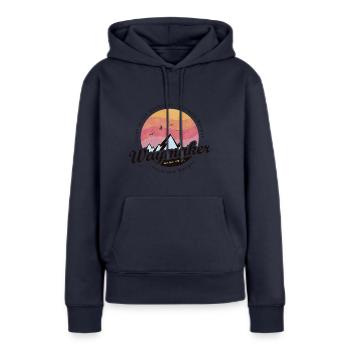 Verset biblique vintage - Waymaker Promise Keeper - Sweat à capuche Premium bio Femme - bleu marine - Devant - Julia (174cm)