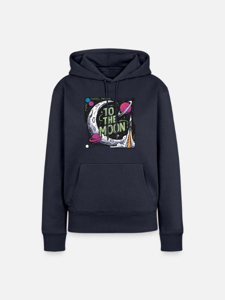 To The Moon Rocket Launch - Frauen Premium Bio Hoodie - Navy