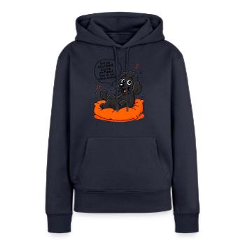 Ich bin kein Hund ich bin ein Pudel - das ist ein - Frauen Premium Bio Hoodie - Navy - Vorne - Julia (174cm)