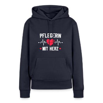 Pflegerin mit Herz Pflegekraft Altenpflegerin - Frauen Premium Bio Hoodie - Navy - Vorne - Julia (174cm)